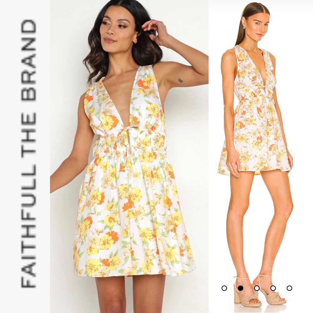 NWT Faithfull The Brand Kiribati Mini Palermo Floral Print Dress
